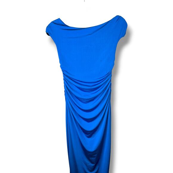 Lulus NWOT Brilliant Elegance Blue Off-the-Shoulder Backless Ruched Maxi Dress - Picture 5 of 11